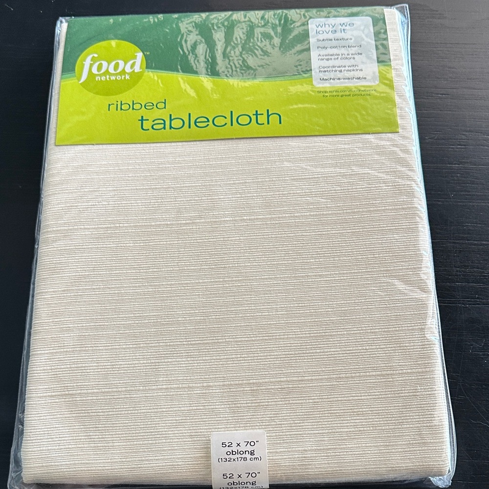 Food Network Ribbed Cream Tablecloth